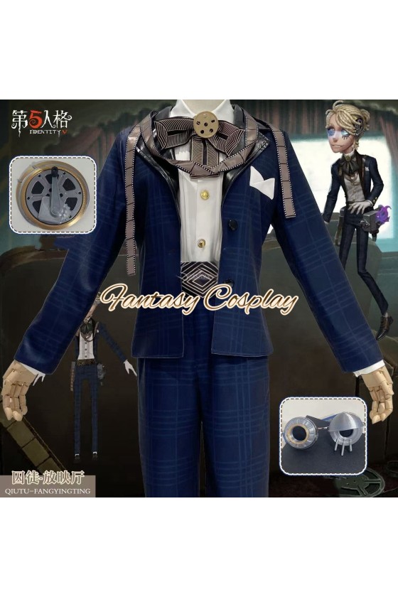 Identity V Prisoner Luca Balsa Auditorium Blue Suit Cosplay Costume